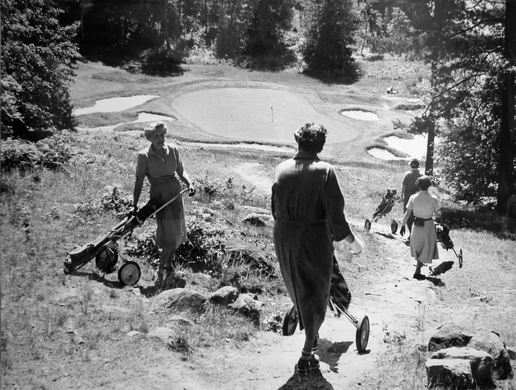 Greta Liljegren, Ellis Janzon, Mary Westring, Käthe Fahleson 14e hålet